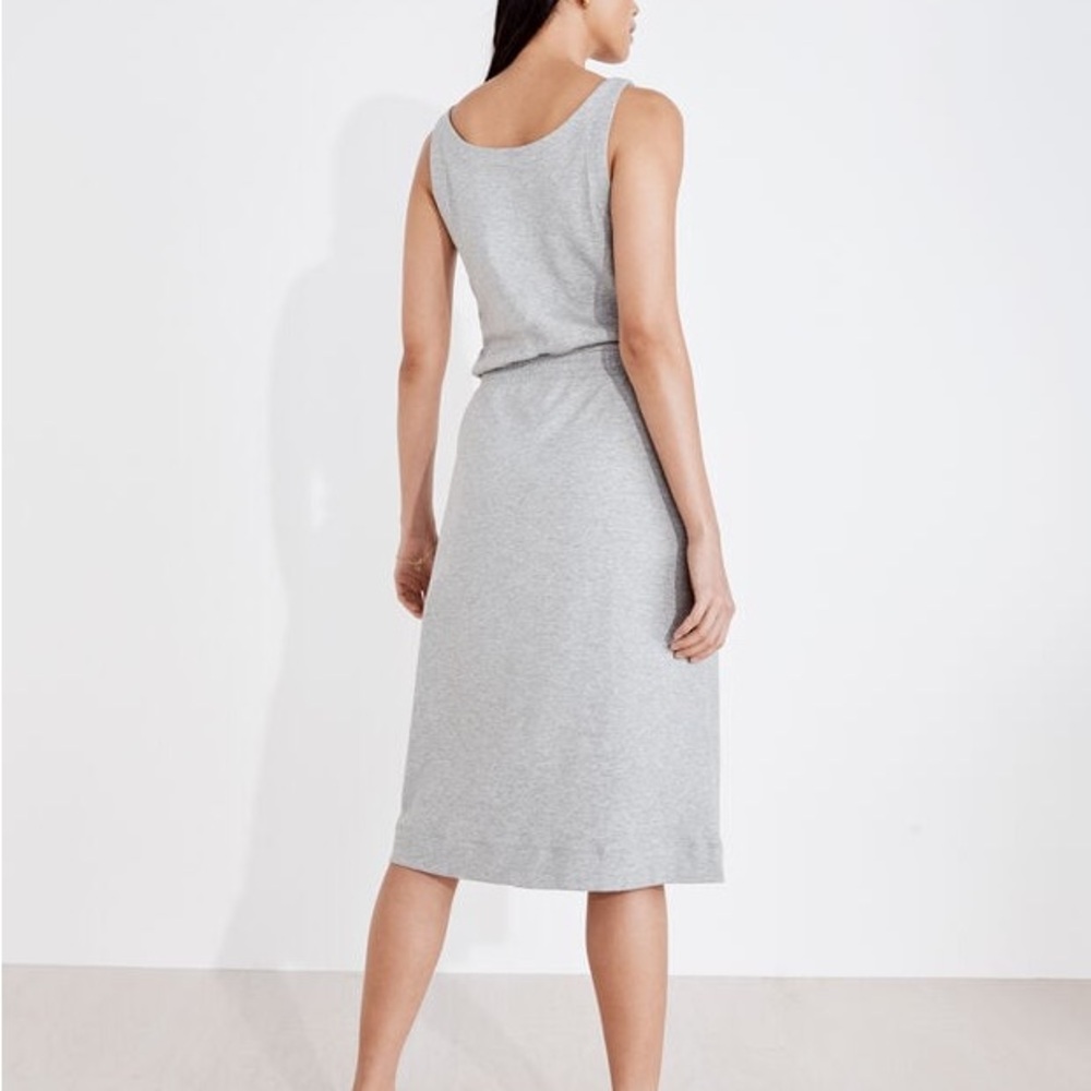 Haven Well Within Anthropologie Gray Cotton Midi Dress Size M Drawstring Waist - Picture 2 of 8